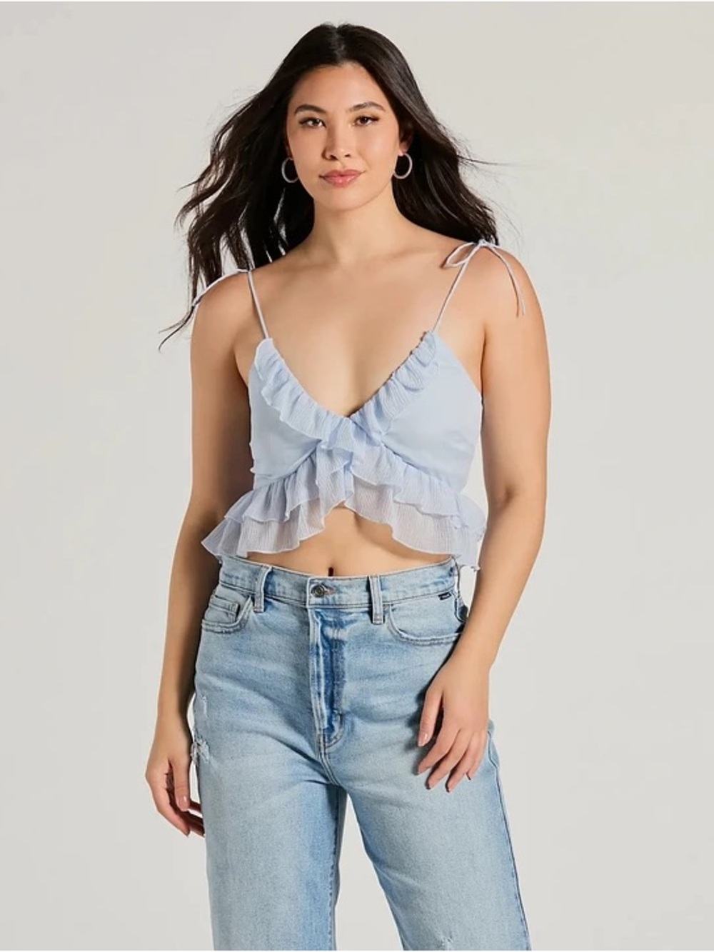 Windsor NWT Periwinkle Blue Cropped Flowy Tank Top